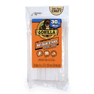 GORILLA HOT GLUE STICKS MINI 30-PACK