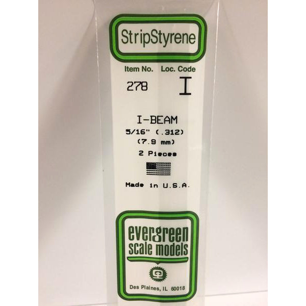POLYSTYRENE OPAQUE WHITE I-BEAM .312x14&quot; PKG/2