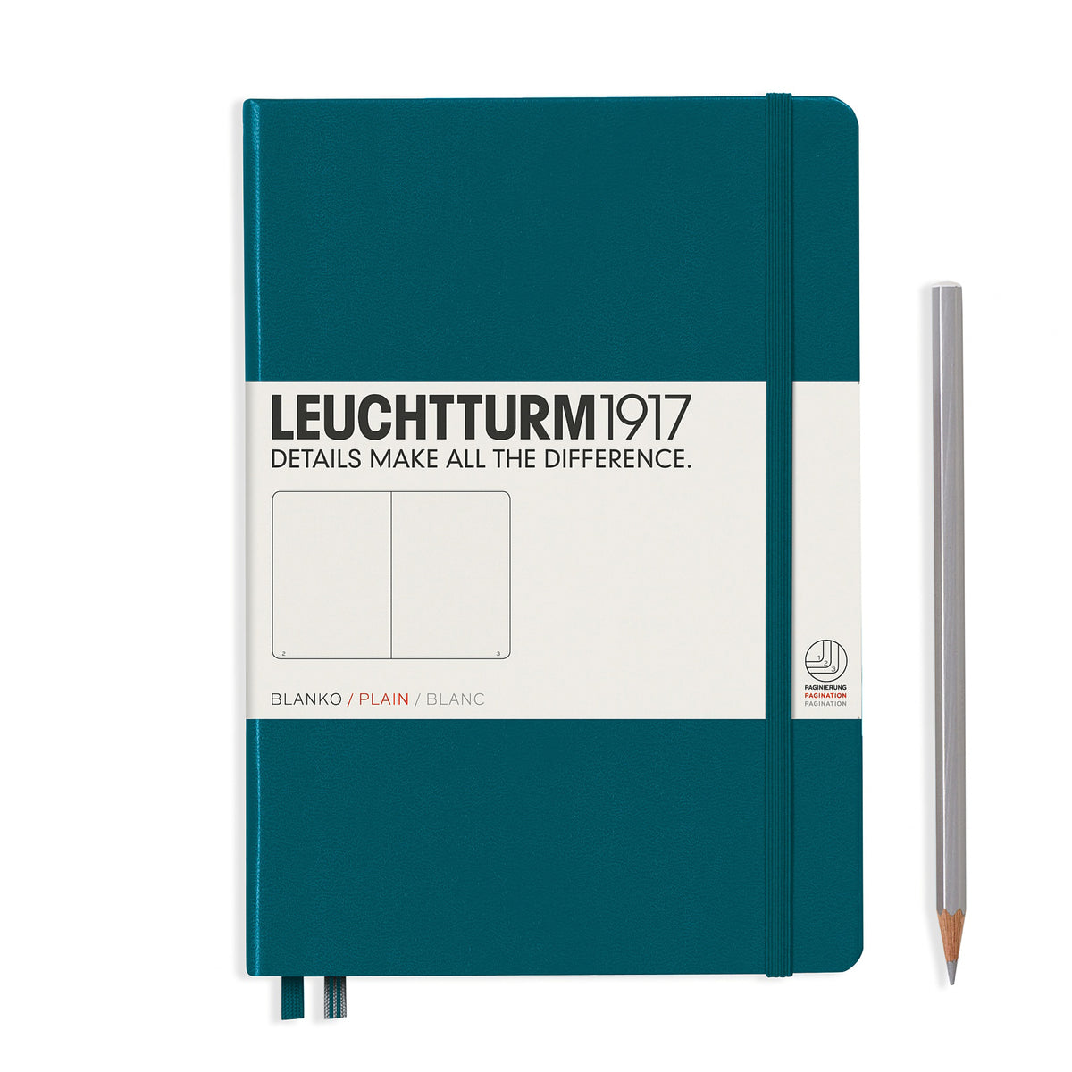 MEDIUM A5 NOTEBOOK PLAIN PACIFIC GREEN