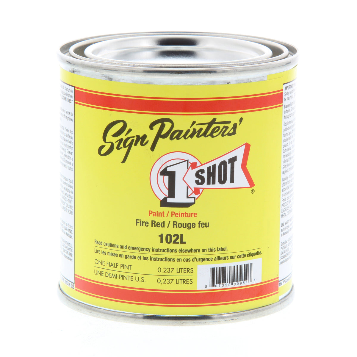 1 SHOT LETTERING ENAMEL FIRE RED 8oz