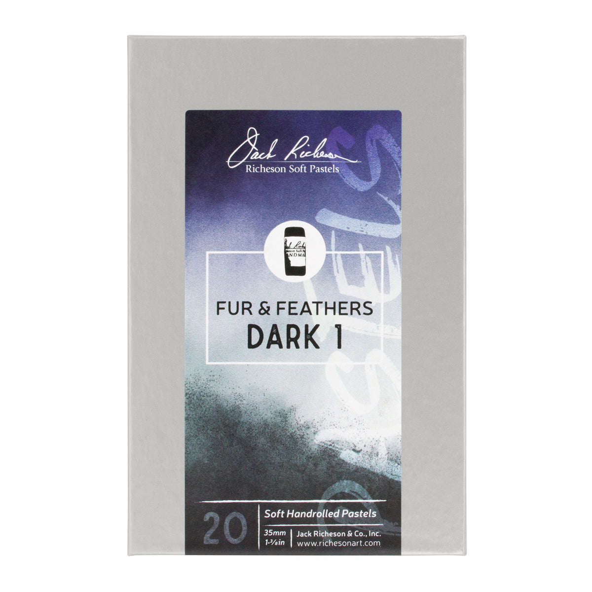 HANDROLLED SOFT PASTEL SET/20 FUR &amp; FEATHER DARK