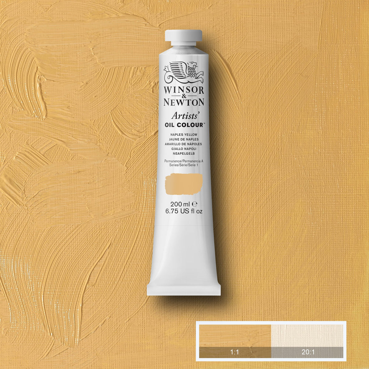 W&amp;N ARTISTS&#39; OIL COLOR NAPLES YELLOW 200ml