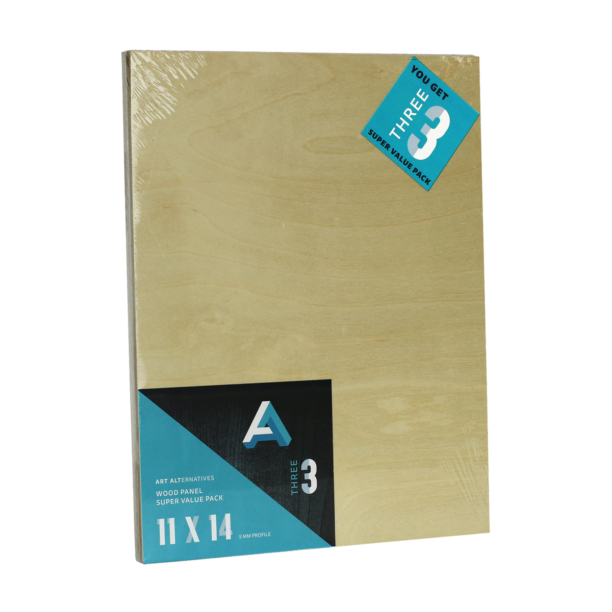 WOOD PANEL UNCRADLED SUPER VALUE 3-PACK 11&quot;x14&quot;