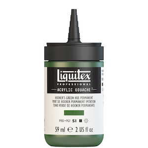 LIQUITEX ACRYLIC GOUACHE 59ml JAR HOOKER&#39;S GREEN HUE PERMANENT