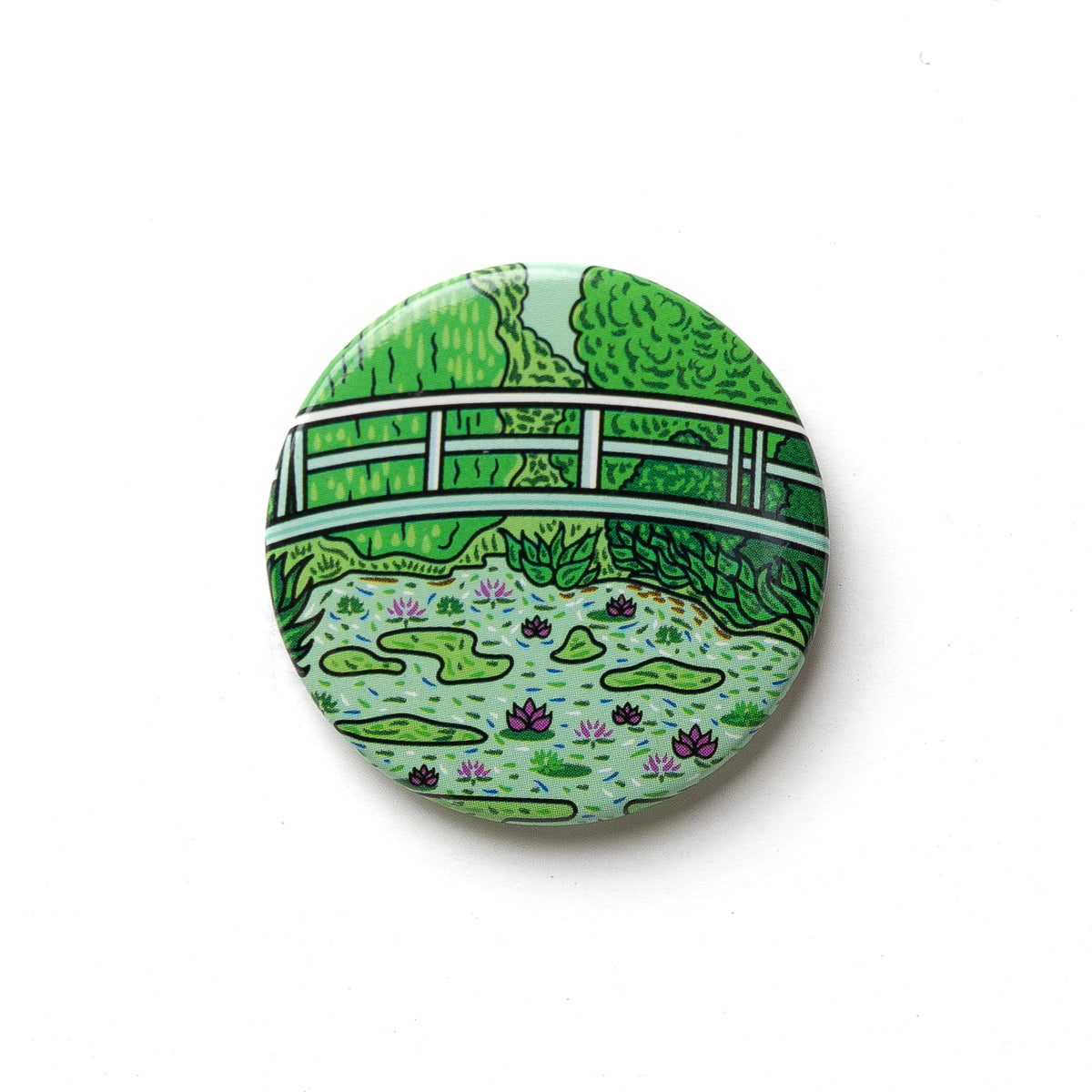 ART HISTORY BUTTON PIN - JAPANESE BRIDGE