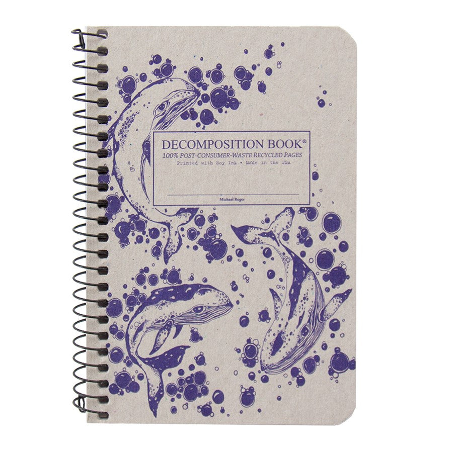 DECOMPOSITION BOOK 4X6 SPIRAL HUMPBACK WHALE