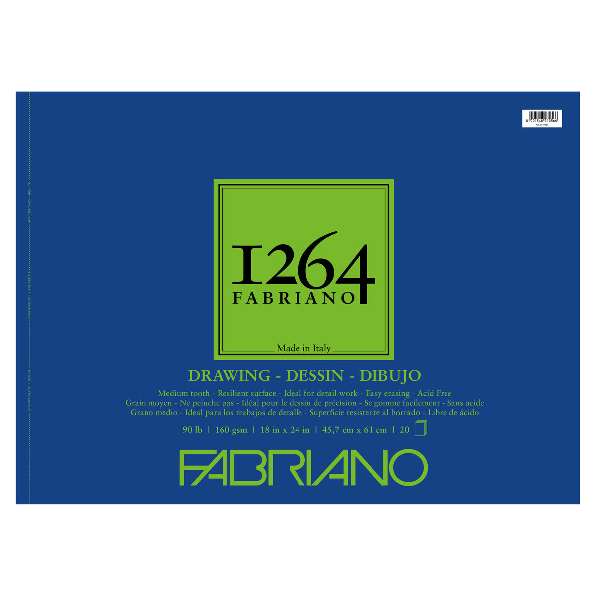 FABRIANO 1264 DRAWING PAD WIREBOUND 90lb 18&quot;x24&quot;