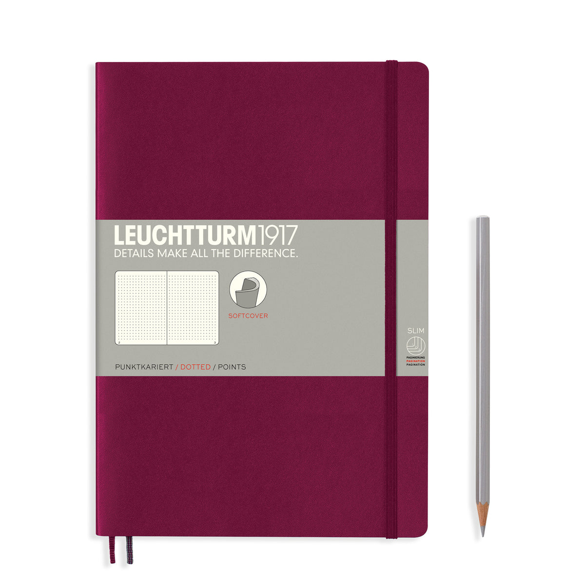 SOFTCOVER B6+ NOTEBOOK DOTTED PORT RED