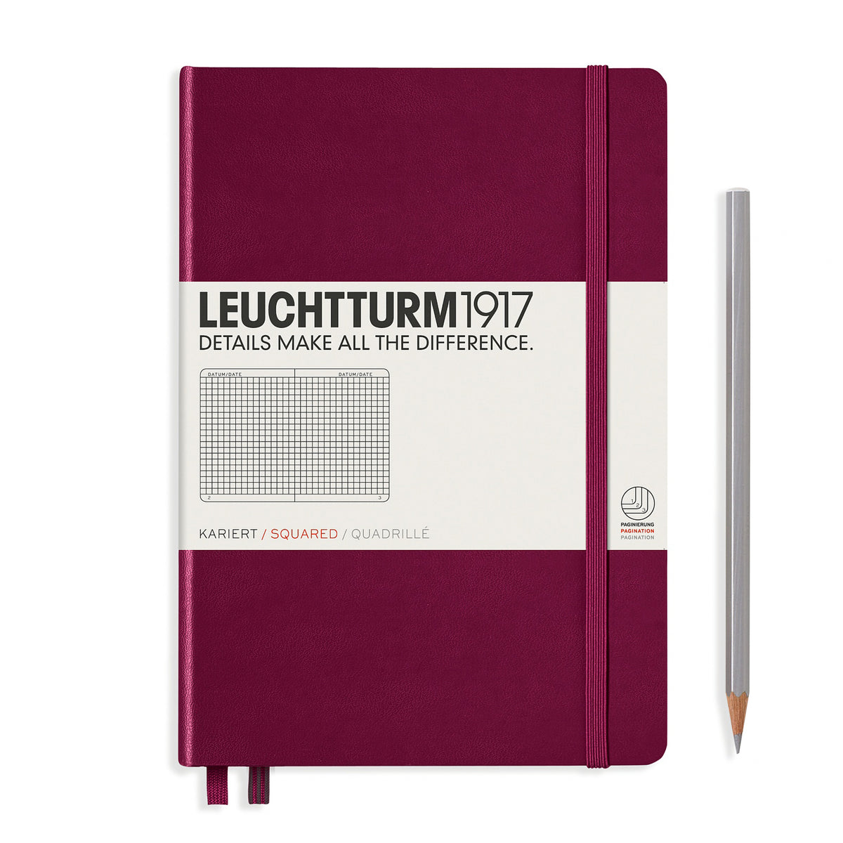 MEDIUM A5 NOTEBOOK SQUARED PORT RED