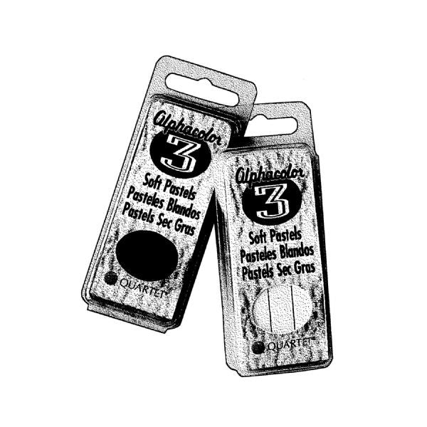 ALPHACOLOR CHAR-KOLE SOFT PASTELS BLACK 3PK