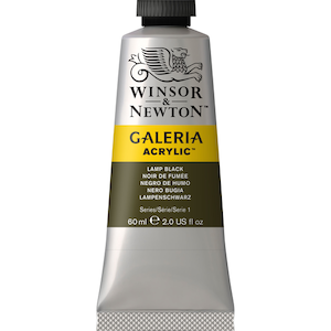 W&N GALERIA ACRYLICS LAMP BLACK 60ml