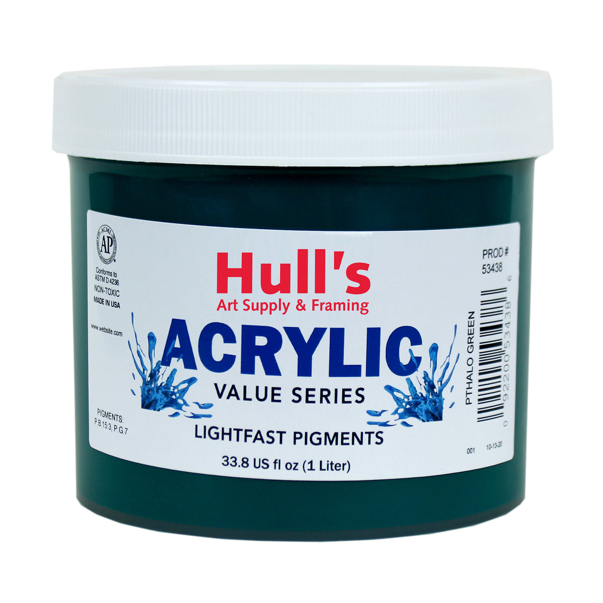 HULLS ACRYLIC 32oz JAR PTHALO GREEN