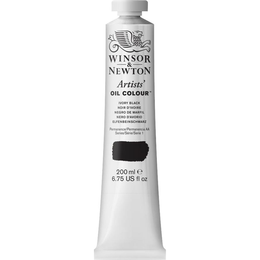 W&amp;N ARTISTS&#39; OIL COLOR IVORY BLACK 200ml