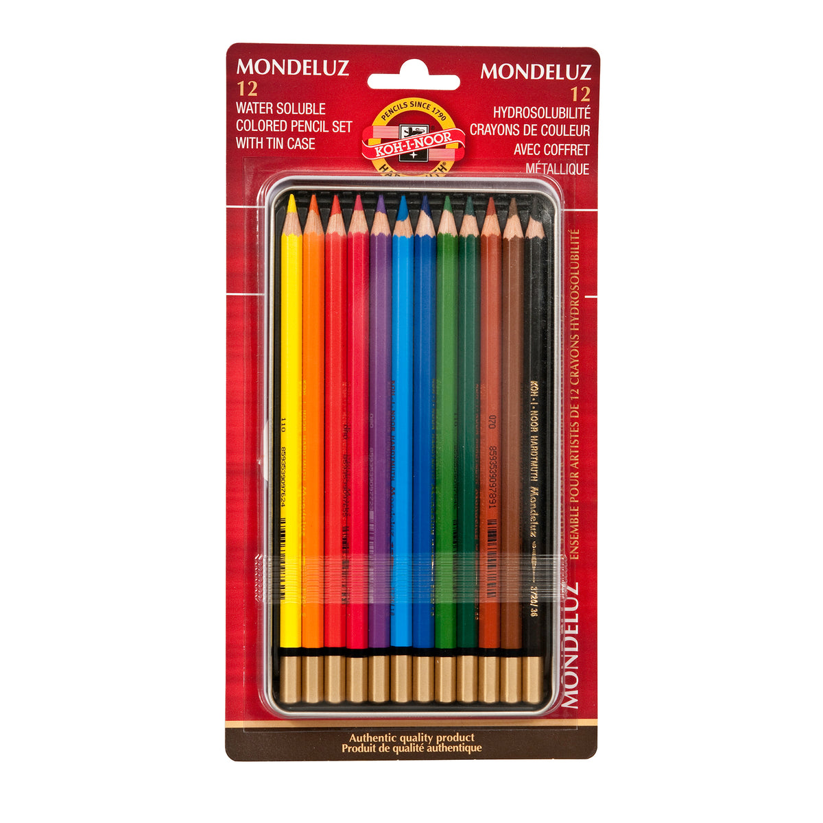 MONDELUZ AQUARELLE TIN 12PC CARDED SET