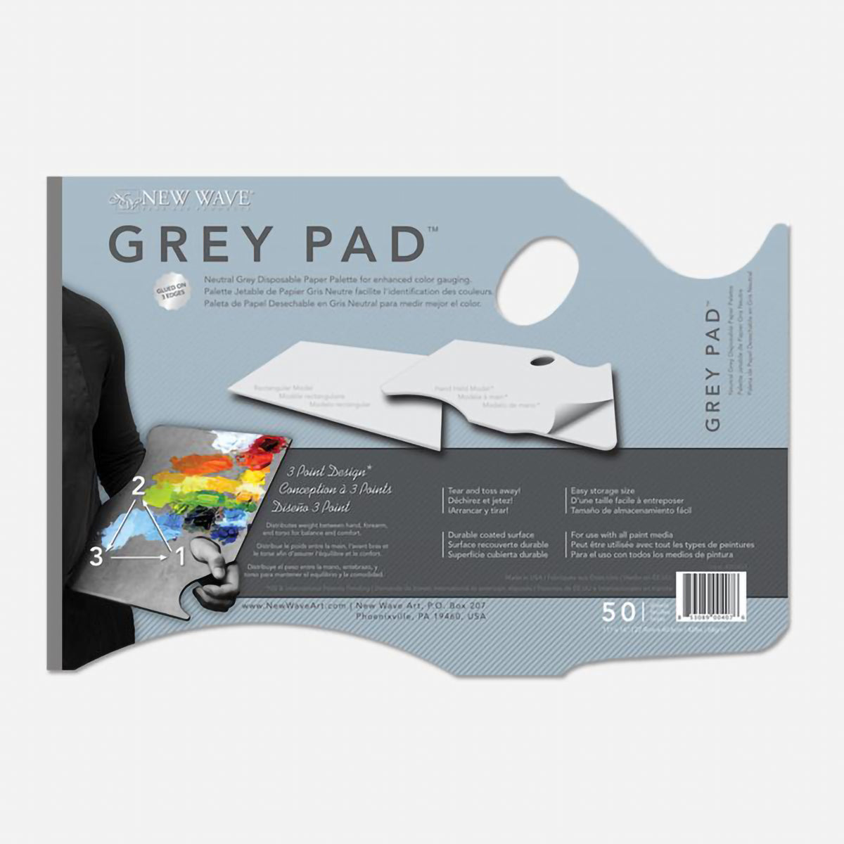 NEW WAVE HAND HELD GREY PALETTE PAD 11X16