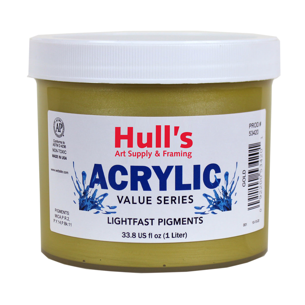 HULLS ACRYLIC 32oz JAR GOLD