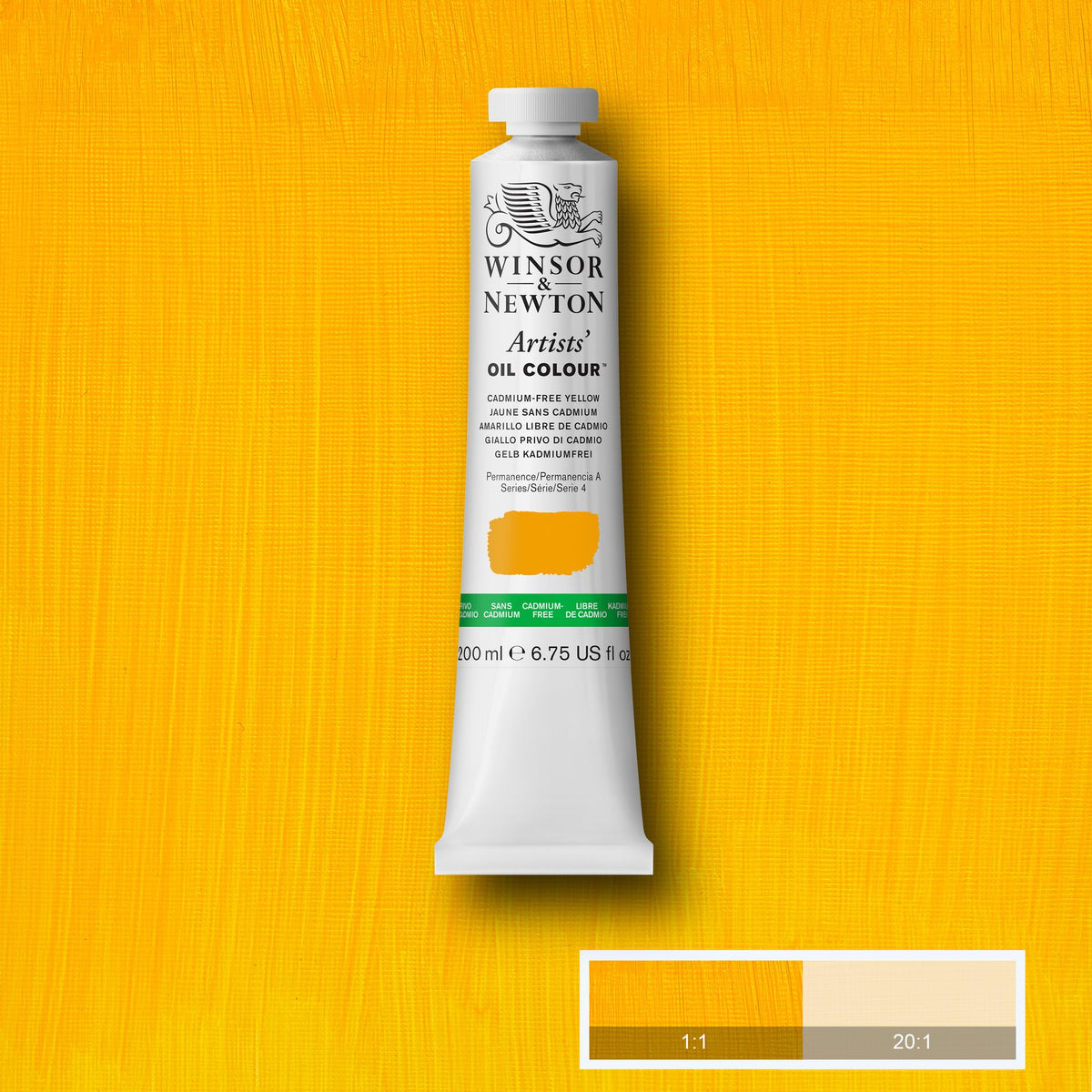 W&amp;N ARTISTS&#39; OIL COLOR CADMIUM-FREE YELLOW 200ml