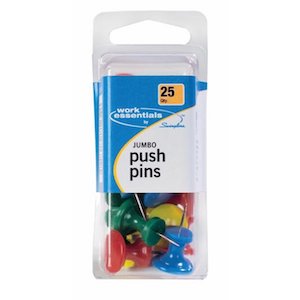 JUMBO PUSH PINS PACK/25