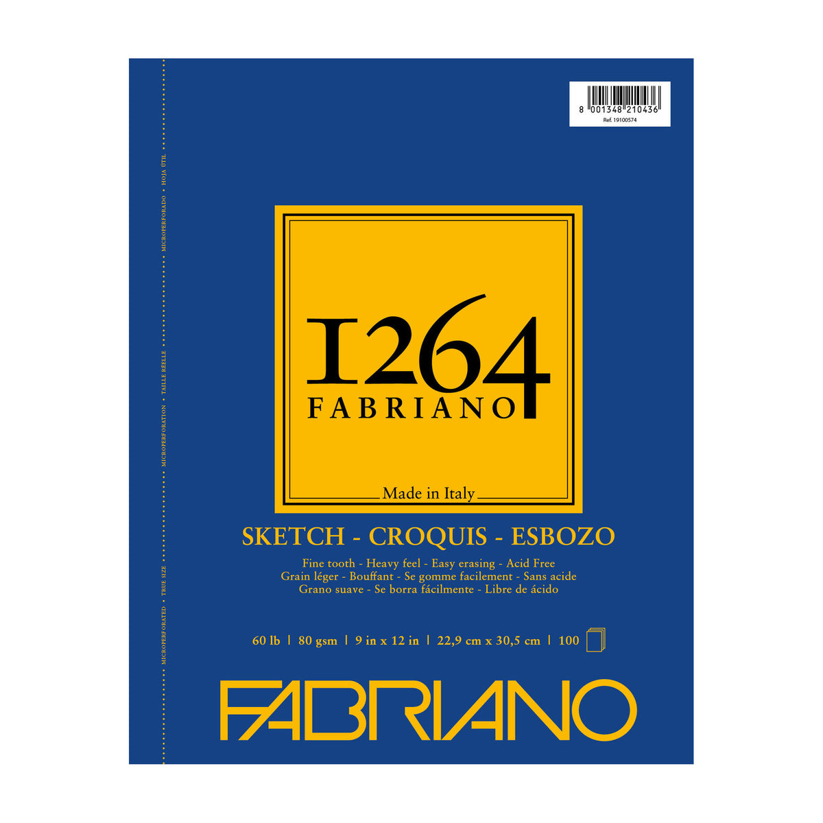 FABRIANO 1264 SKETCH PAD WIREBOUND 9&quot;x12&quot;