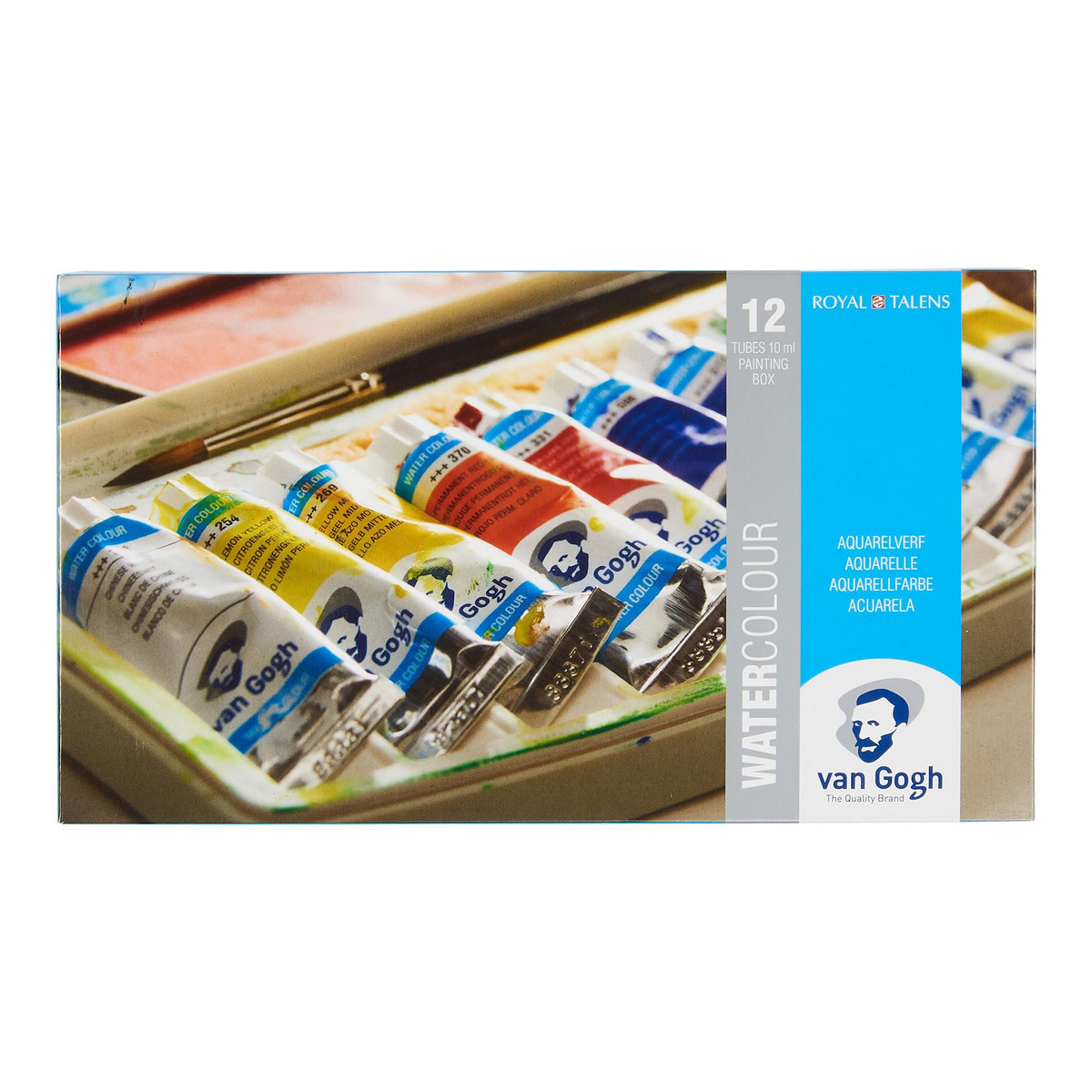 VAN GOGH WATERCOLOUR PLASTIC POCKET BOX - 12X10ML GENERAL SELECTION