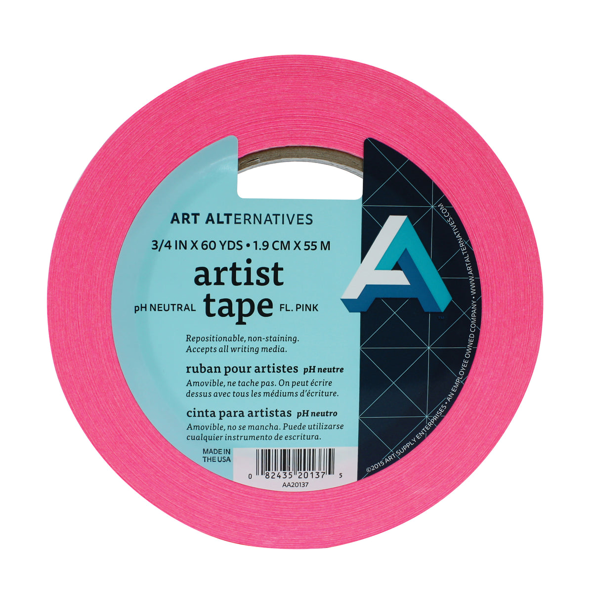 AA ARTIST TAPE 3/4&quot;X60YD FLUORESCENT PINK