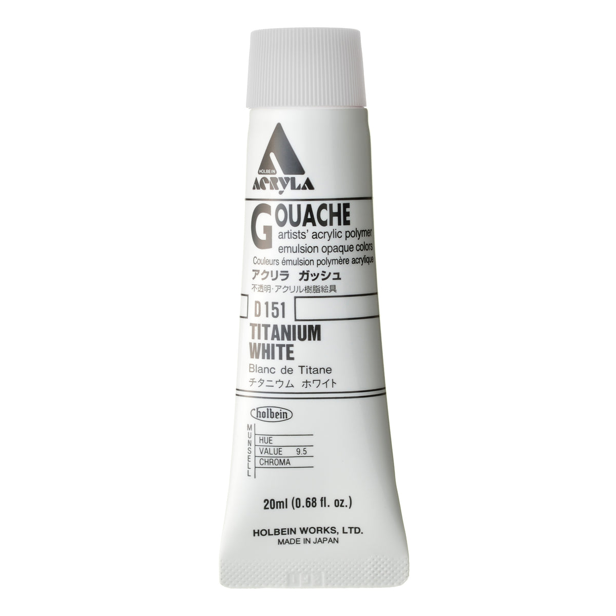 ACRYLA GOUACHE 20ML TITANIUM WHITE