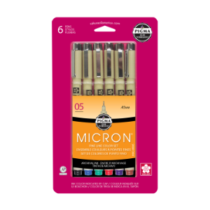 PIGMA MICRON .05 ASSORTED COLOR SET/6