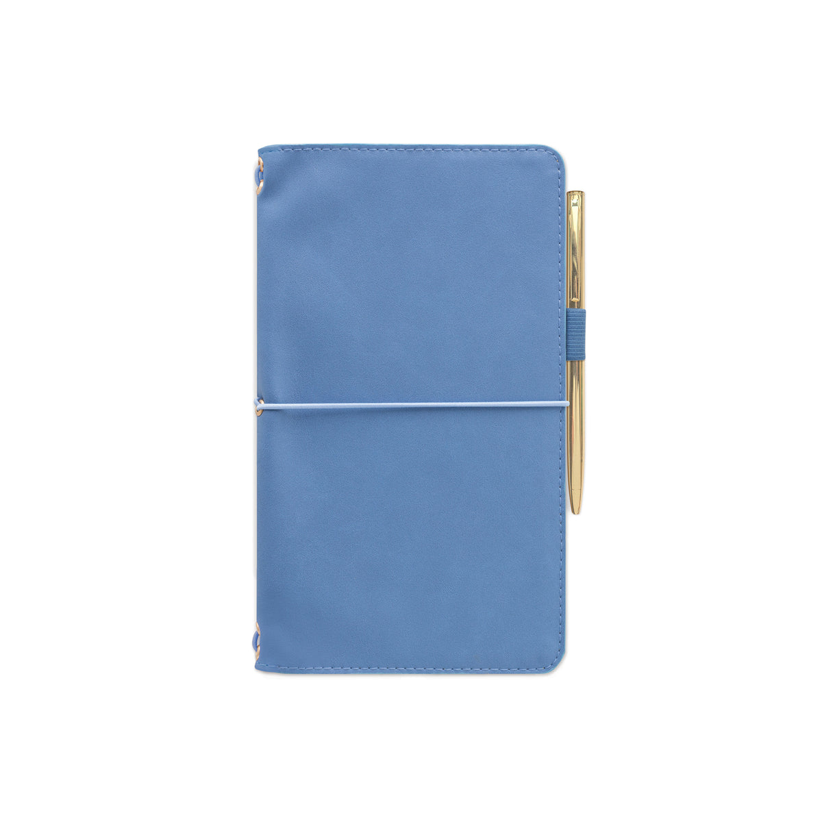VEGAN LEATHER FOLIO NOTEPAD &amp; PEN CORNFLOWER BLUE