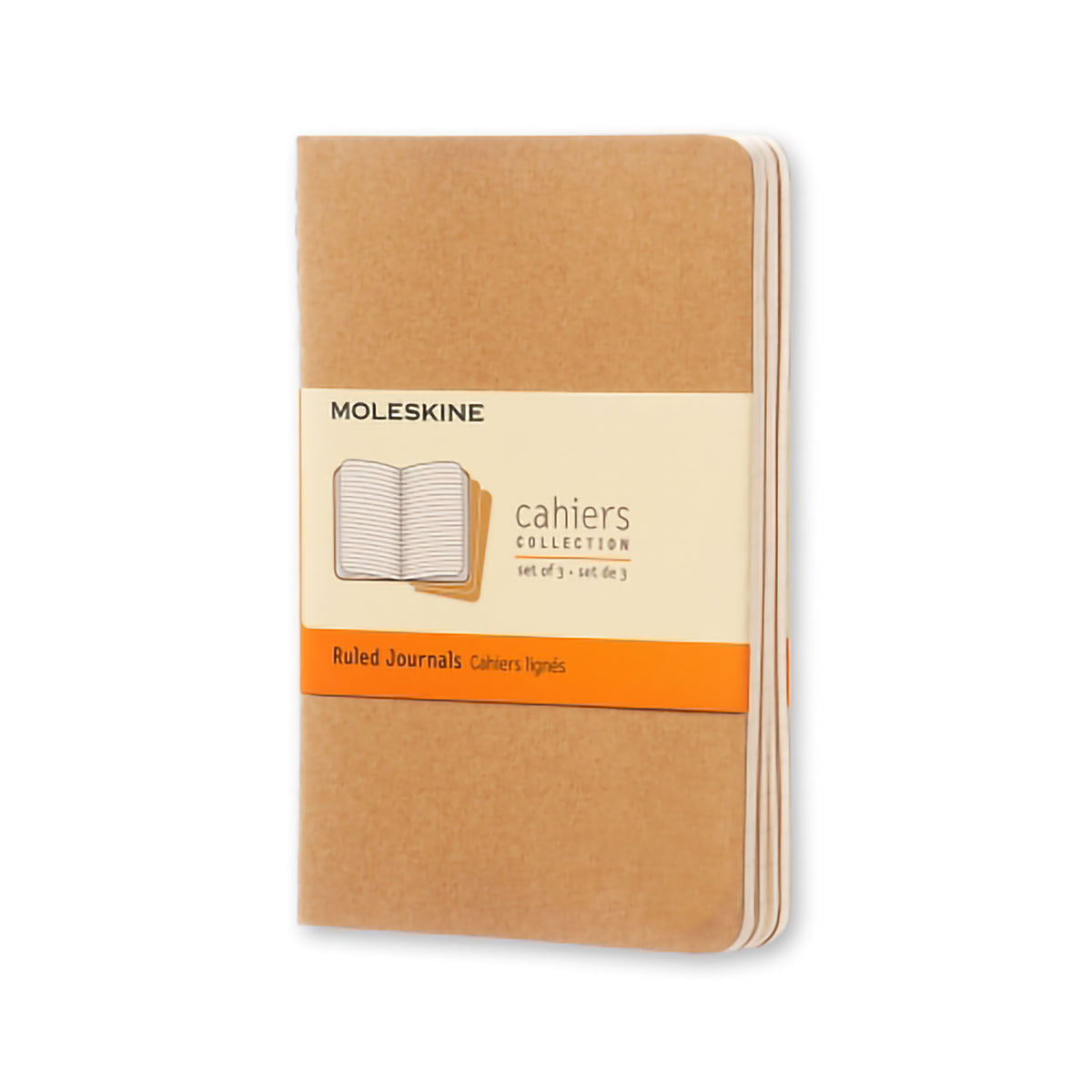 MOLESKINE CAHIER RULED POCKET SIZE KRAFT 3-PACK