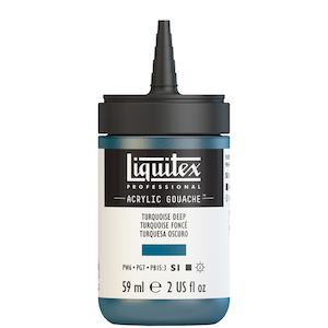 LIQUITEX ACRYLIC GOUACHE 59ml JAR TURQUOISE DEEP