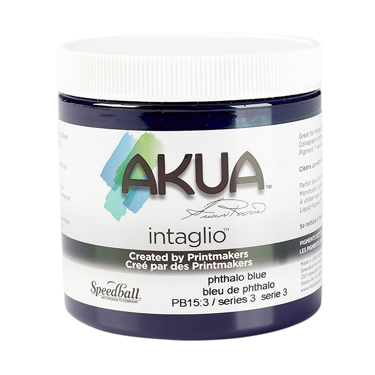 AKUA INTAGLIO INK BONE 8oz PHTHALO BLUE