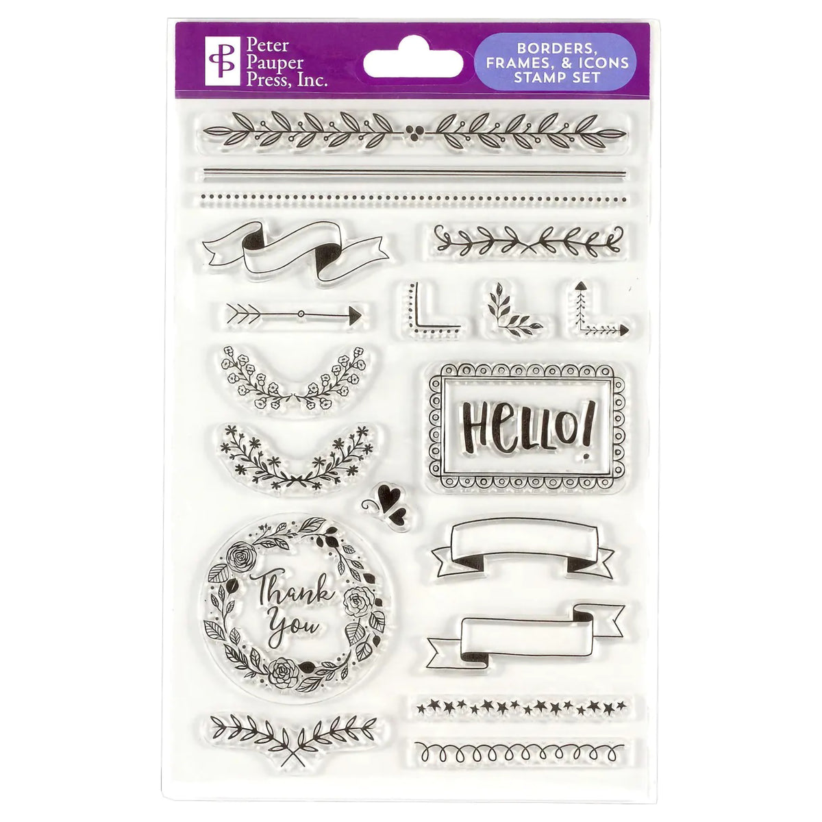 CLEAR STAMP SET - BORDERS, FRAMES &amp; ICONS