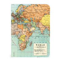 MINI NOTEBOOKS VINTAGE WORLD MAP SET/3