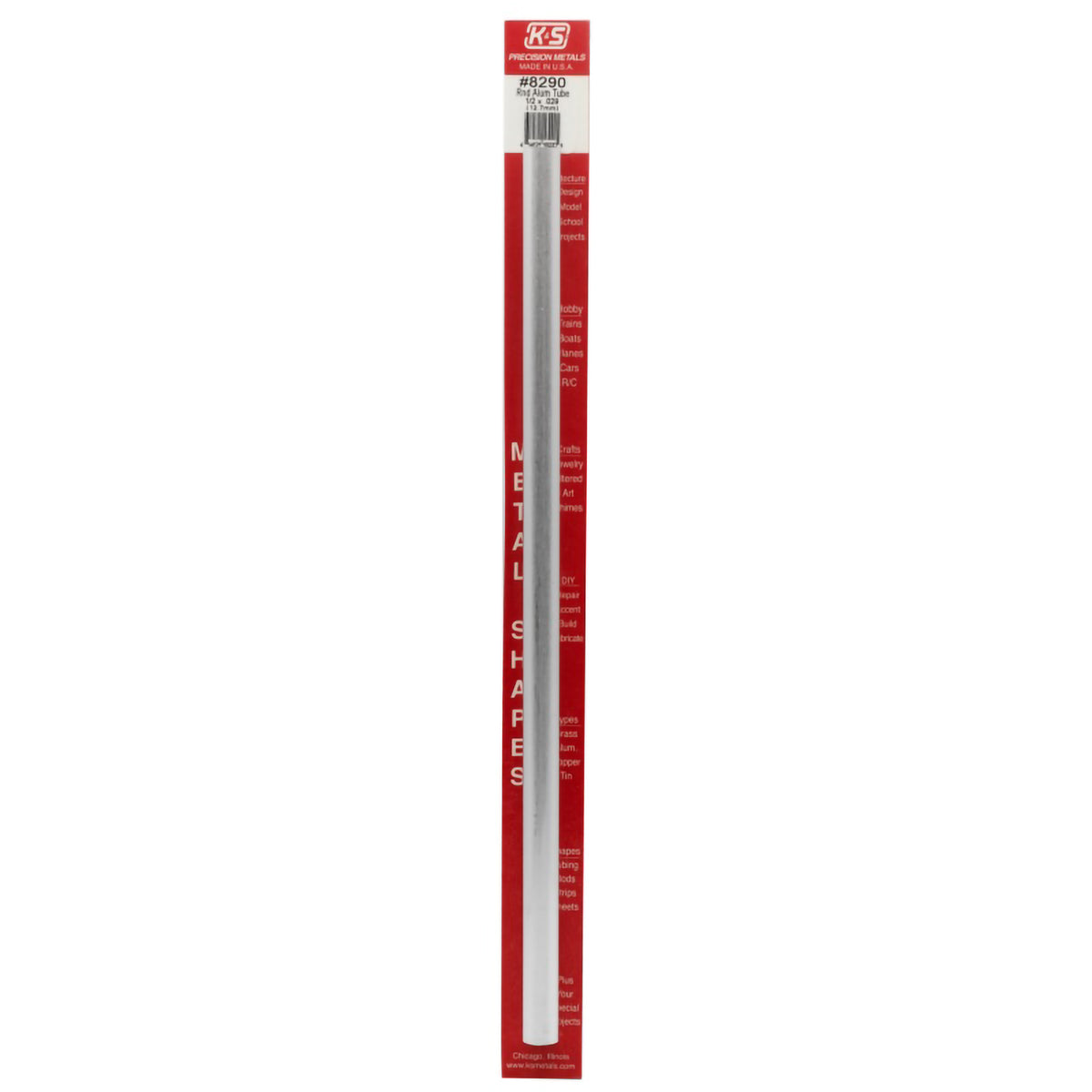 ALUMINUM TUBE ROUND 12&quot; x .500&quot; x .029&quot;