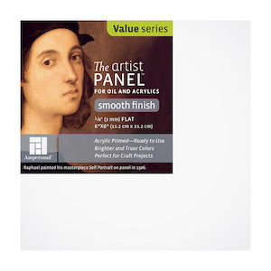 ARTIST PANEL PRIMED SMOOTH 1/8&#39;&#39; FLAT 6X6