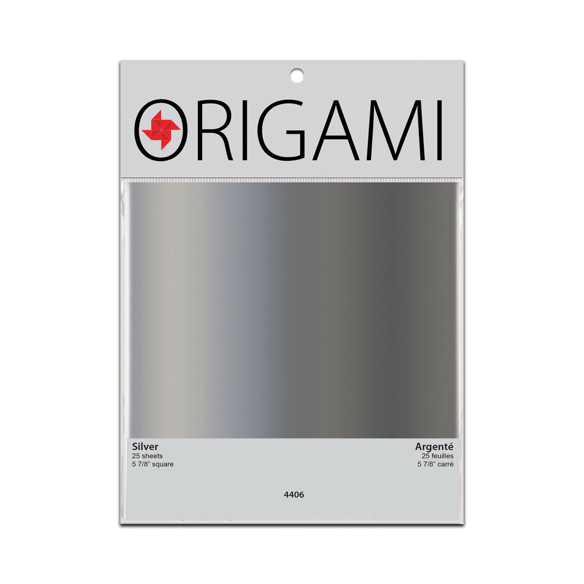 ORIGAMI METALLIC SILVER 25-PACK 5 7/8&quot;