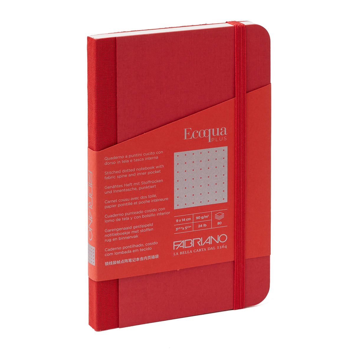 ECOQUA PLUS FABRIC-BOUND 3.5&quot;x5.5&quot; DOTTED RED