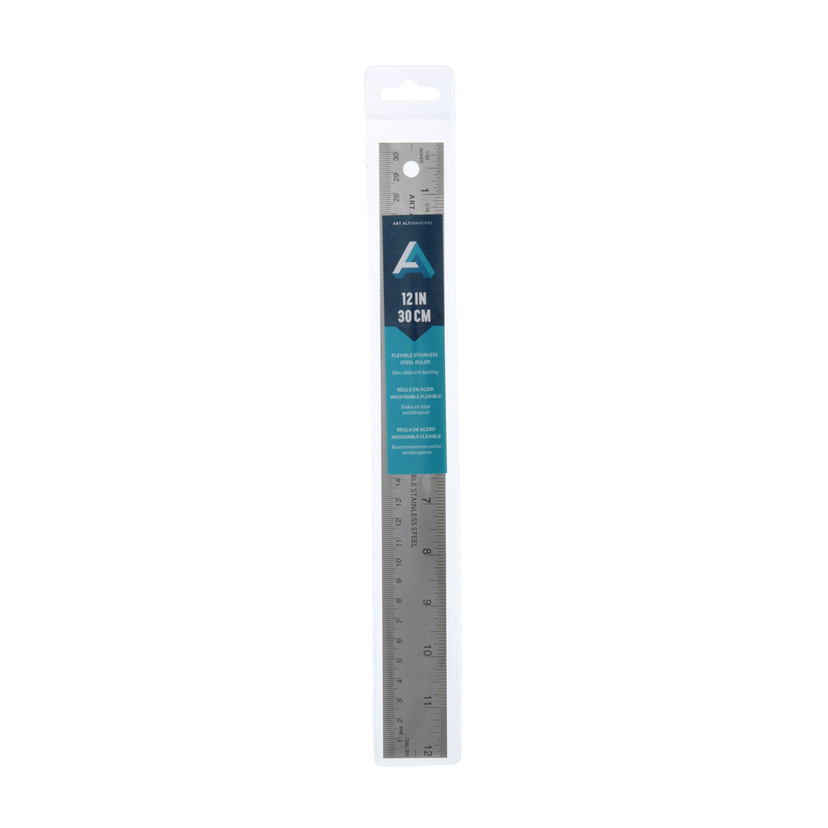 AA STEEL CORKBACK RULER 12&quot;