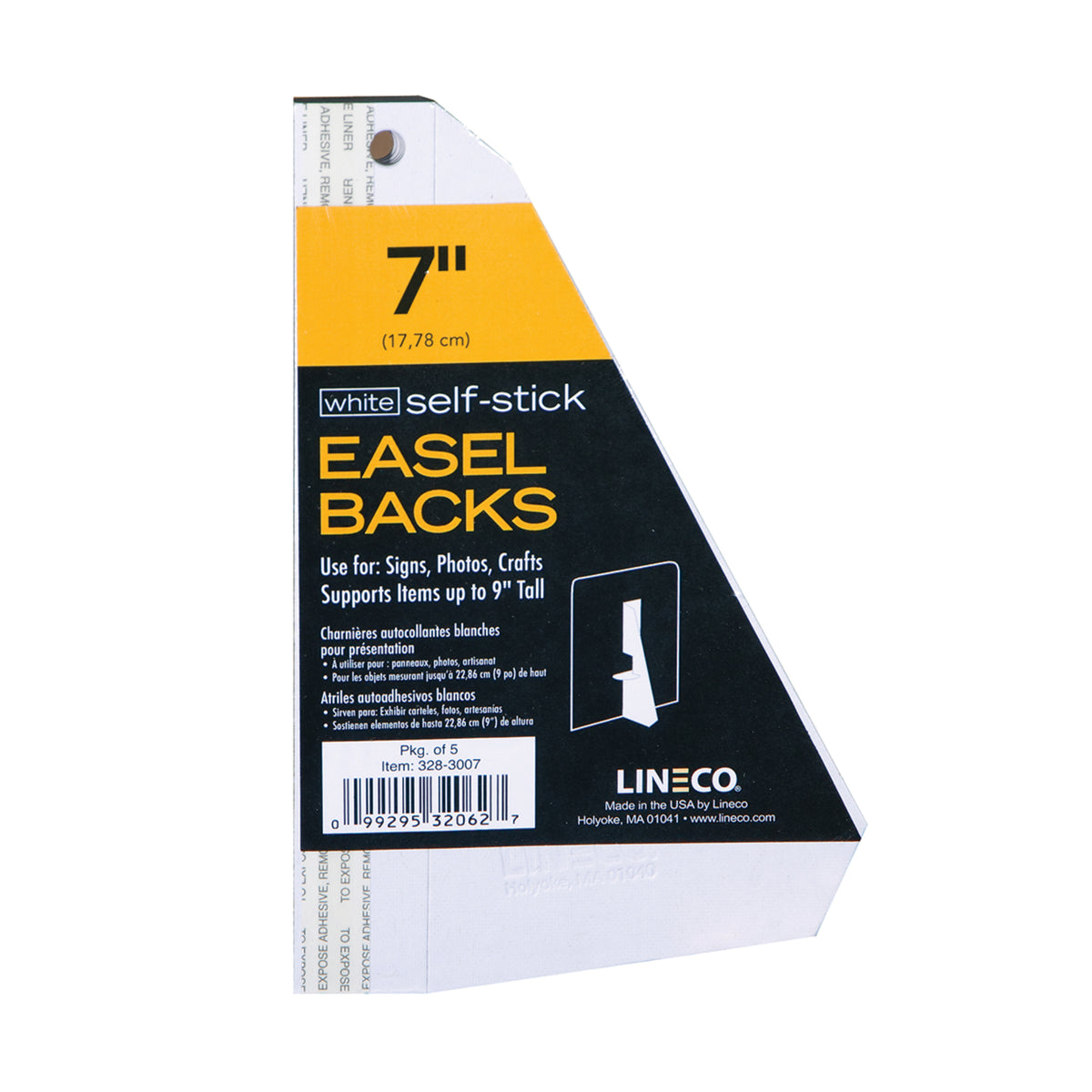 SELF-STICK EASEL BACK 5PK WHITE 7&#39;&#39;