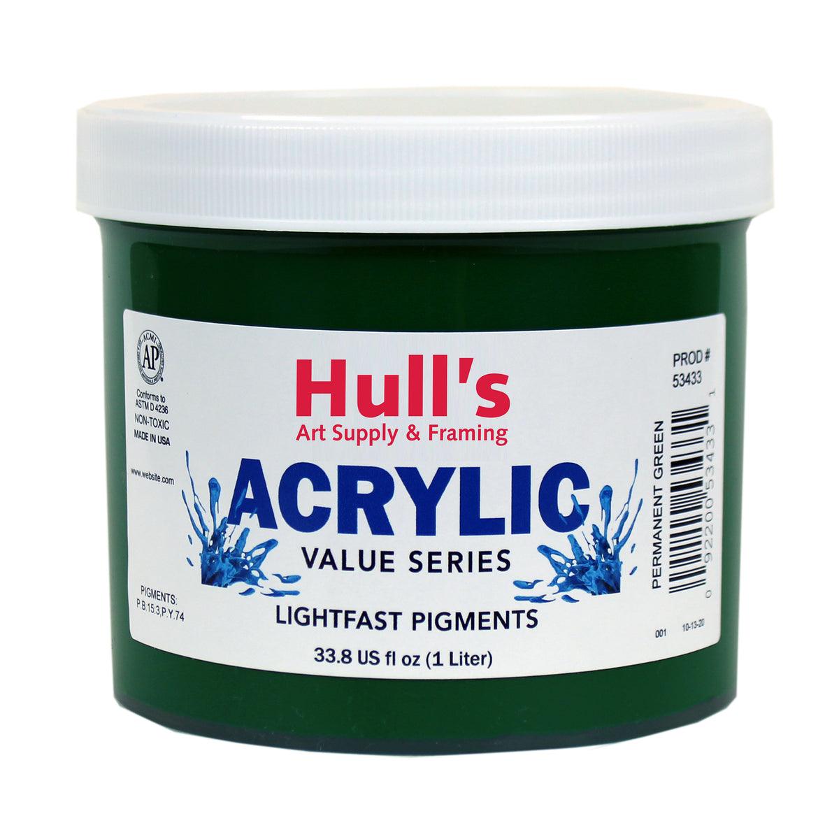 HULLS ACRYLIC 32oz JAR PERMANENT GREEN