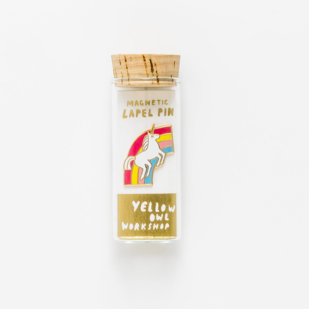 MAGNETIC LAPEL PIN - UNICORN &amp; RAINBOW