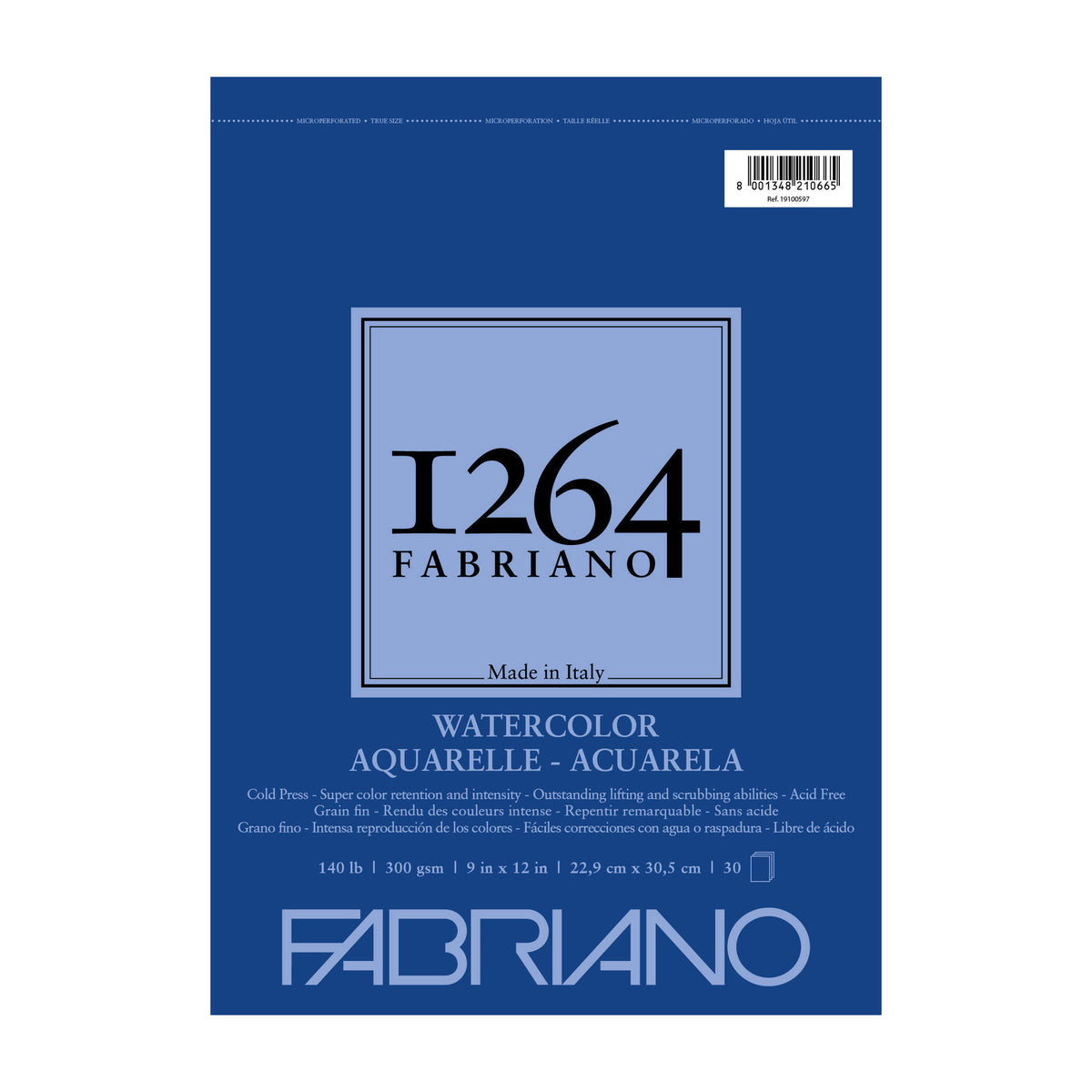 FABRIANO 1264 WATERCOLOR PAD WIREBOUND 9&quot;x12&quot;