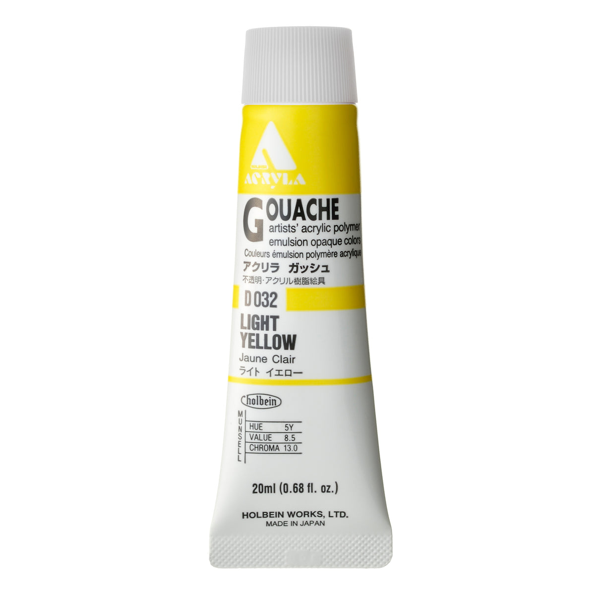 ACRYLA GOUACHE 20ML LIGHT YELLOW