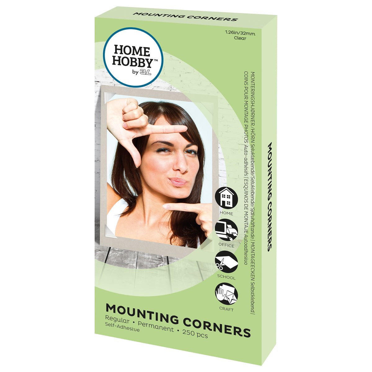 CLEAR MOUNTING CORNERS 250-PACK 1.25&quot;