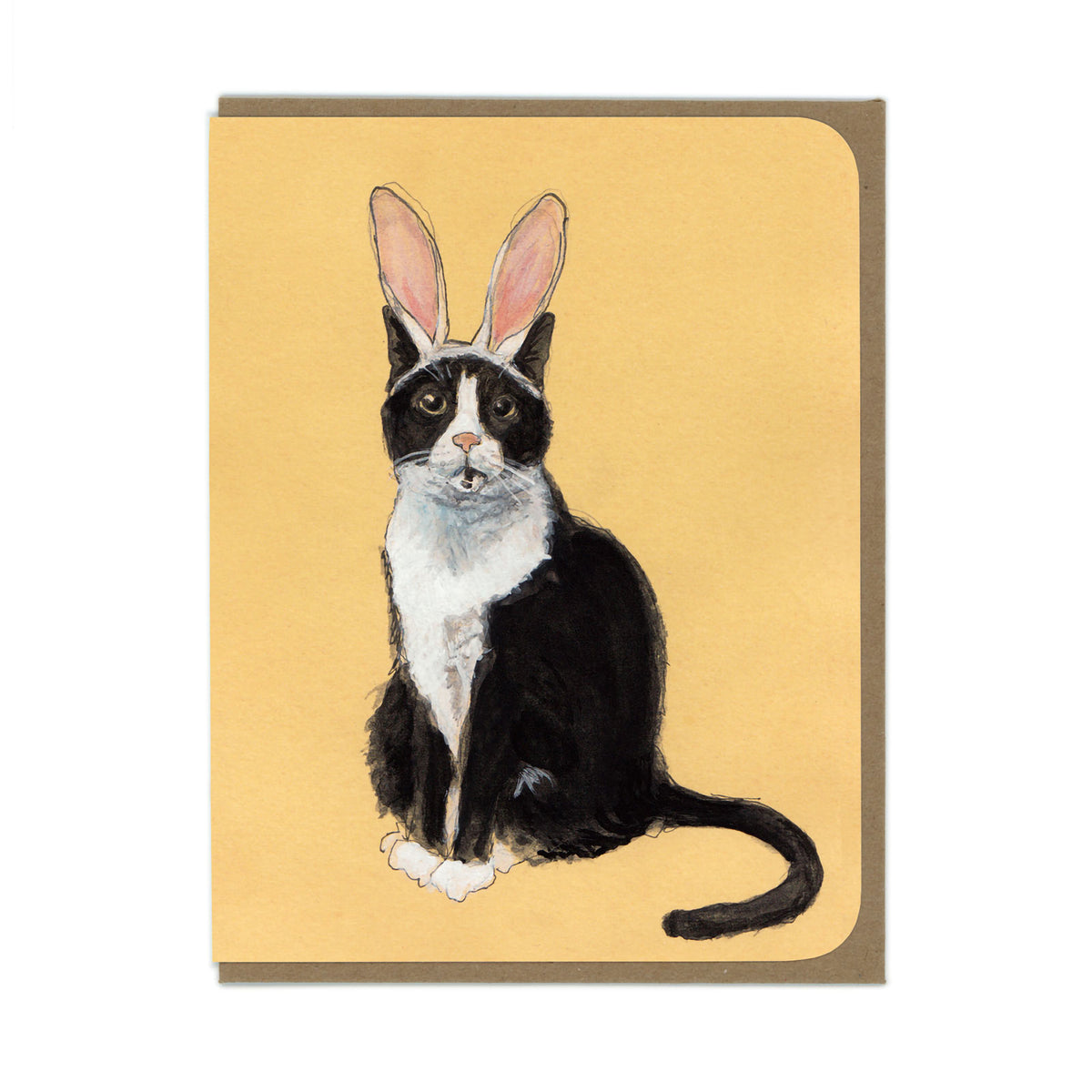 ILLUSTRATION CARD CAT RABBIT