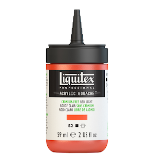 LIQUITEX ACRYLIC GOUACHE 59ml JAR CADMIUM-FREE RED LIGHT