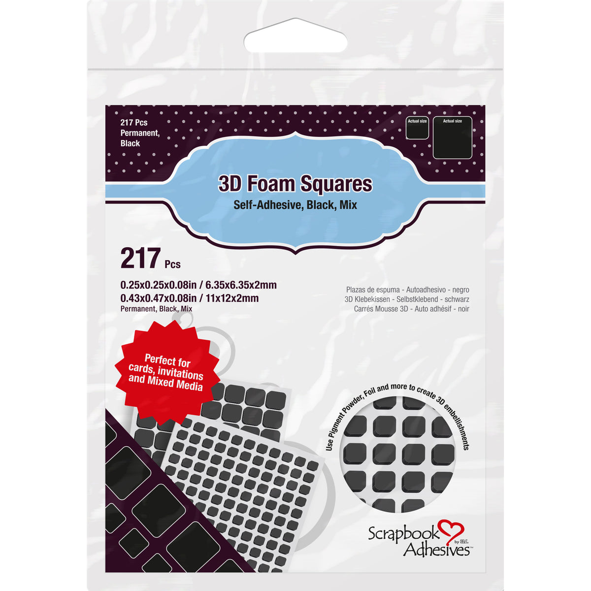 3D FOAM SQUARES MIXED PACK BLACK