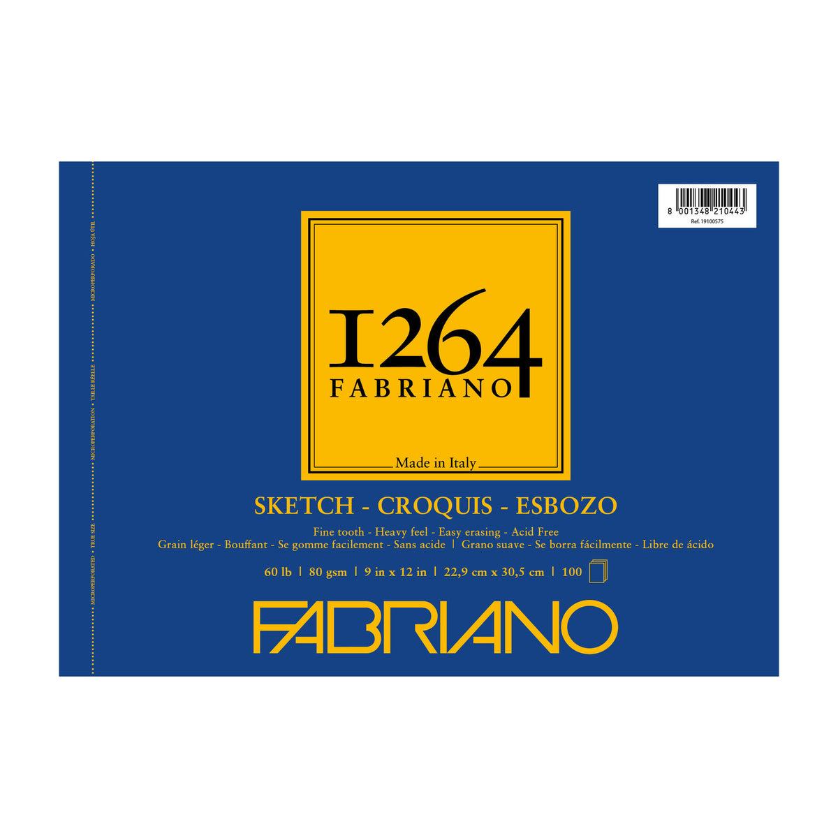 FABRIANO 1264 SKETCH PAD WIREBOUND 12&quot;x9&quot;
