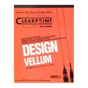 1000H DESIGN VELLUM PLAIN 50-SHEET PAD 8.5X11