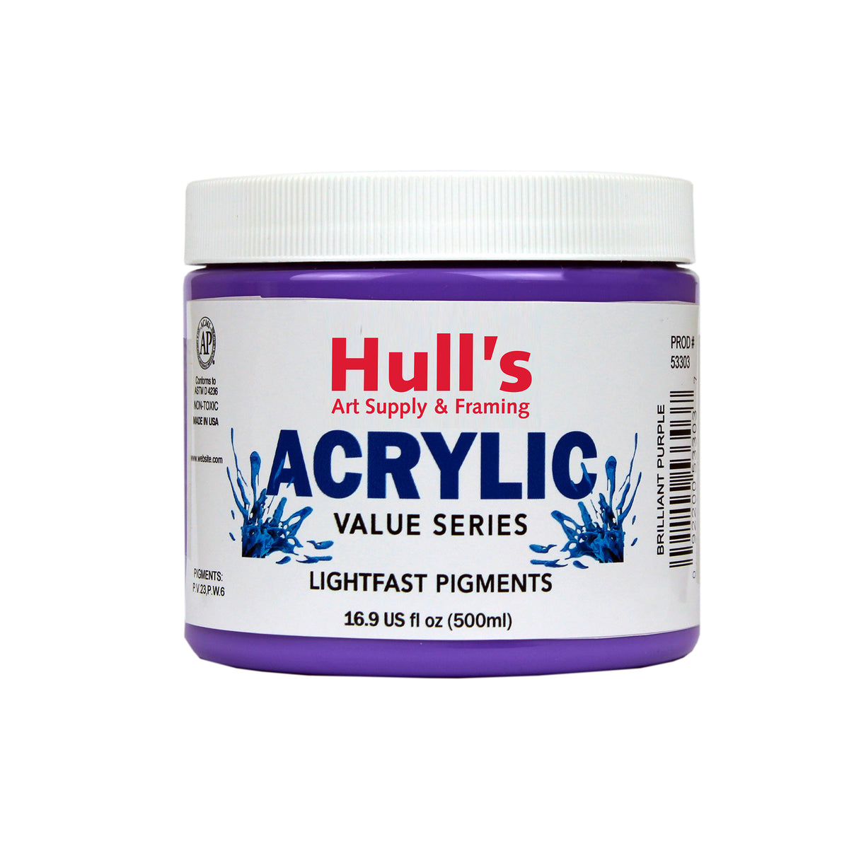 HULLS ACRYLIC 16oz JAR BRILLIANT PURPLE